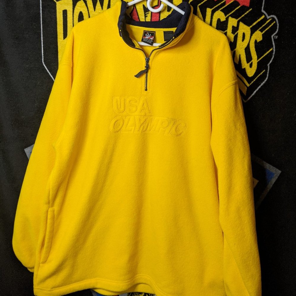Vintage 90s USA Olympic Yellow Sweater size 2XL